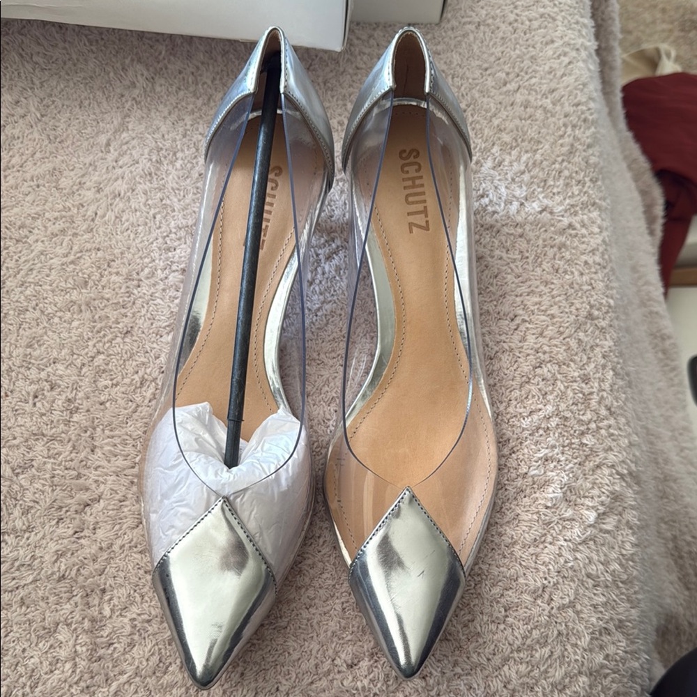 Schutz Silver Women's heels size 10